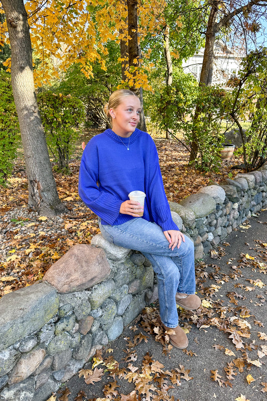 THE BAILEY SWEATER IN ROYAL BLUE