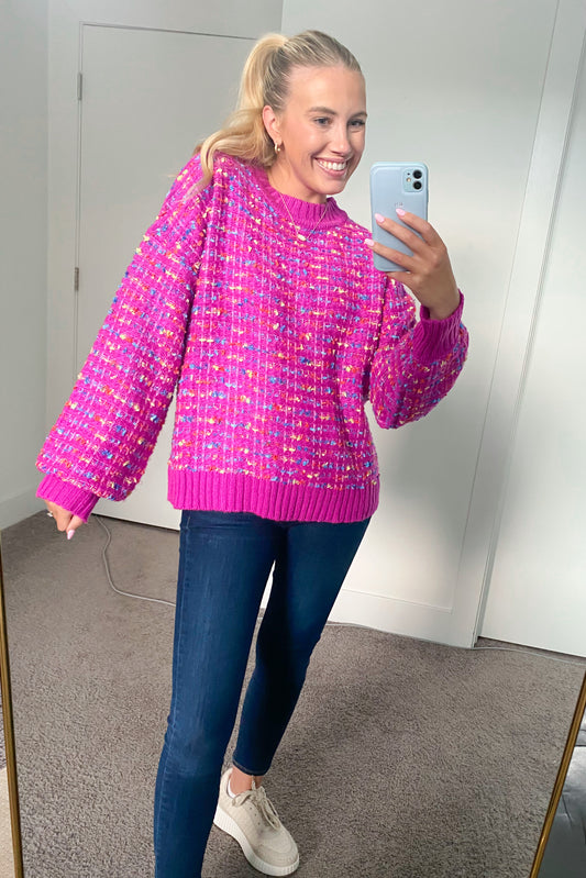 THE KAILEY CONFETTI TWEED SWEATER